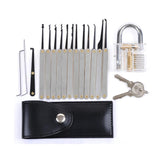 Transparent Practice Padlock 12 Piece Unlocking Lock Pick Set Key Extractor